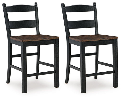 Valebeck - Black / Brown - Barstool (Set of 2) - Simple Home Plus