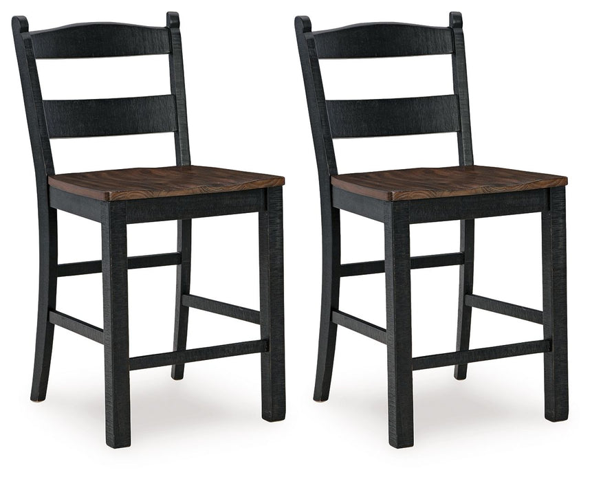 Valebeck - Black / Brown - Barstool (Set of 2) - Simple Home Plus