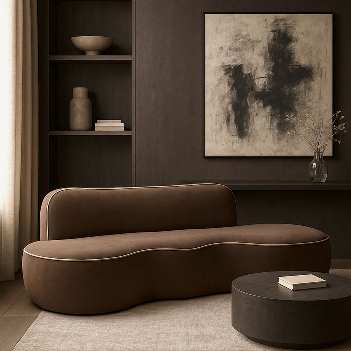 Swerve - Velvet 101" Upholstered Sofa - Simple Home Plus