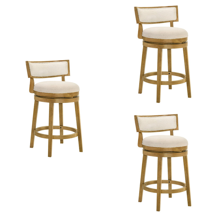 Noely - Modern Farmhouse Swivel Wood Counter Height Kitchen Bar Stool - Simple Home Plus