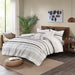Nea - Printed Duvet Cover Set With Trims - Black / White - Simple Home Plus