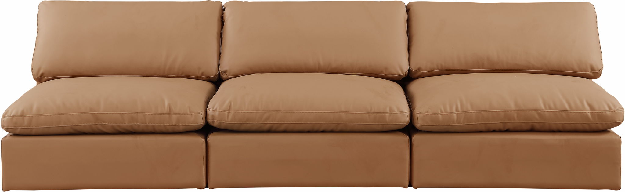 Comfy - Faux Leather Modular Armless Sofa 3 Seats - Simple Home Plus