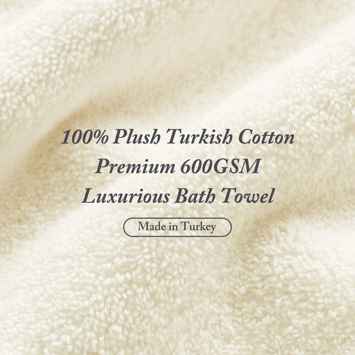 Turkish - 6 Piece Bath Towel Set - Natural - Simple Home Plus