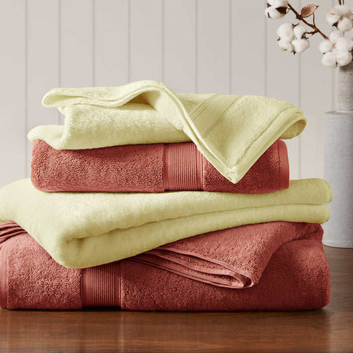800GSM - 8 Piece Antimicrobial Towel Set - Yellow - Simple Home Plus