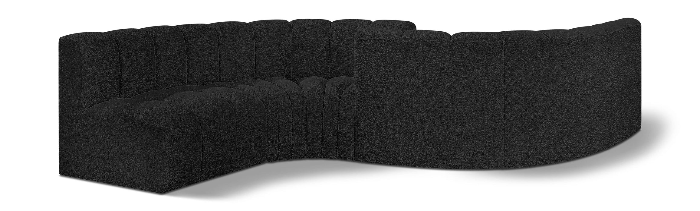 Arc - Boucle Fabric 6 Piece Modular Sofa - Black - Simple Home Plus