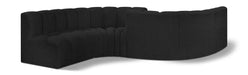 Arc - Boucle Fabric 6 Piece Modular Sofa - Black - Simple Home Plus