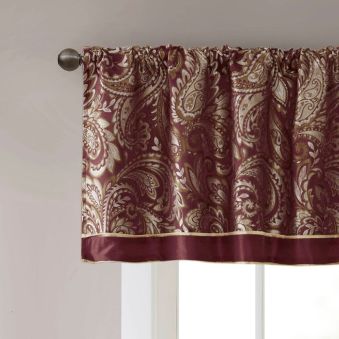 Aubrey - Window Valance - Burgundy - Simple Home Plus
