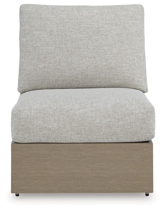 Kimpton Isle - Armless Chair With Cushion - Brown / Beige - Simple Home Plus