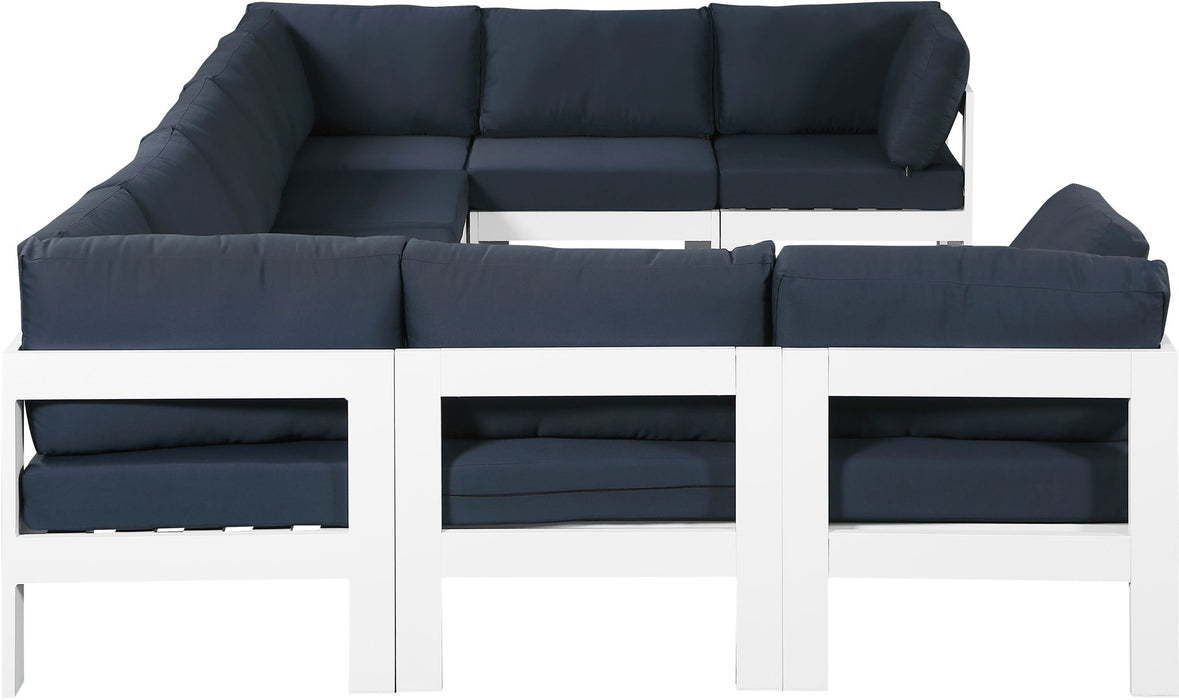 Nizuc - Outdoor Patio 9 Piece Modular Sectional With White Frame - Simple Home Plus