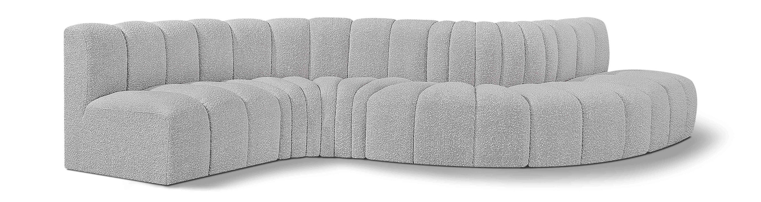 Arc - Boucle Fabric 6 Piece Curved Modular Sofa - Simple Home Plus