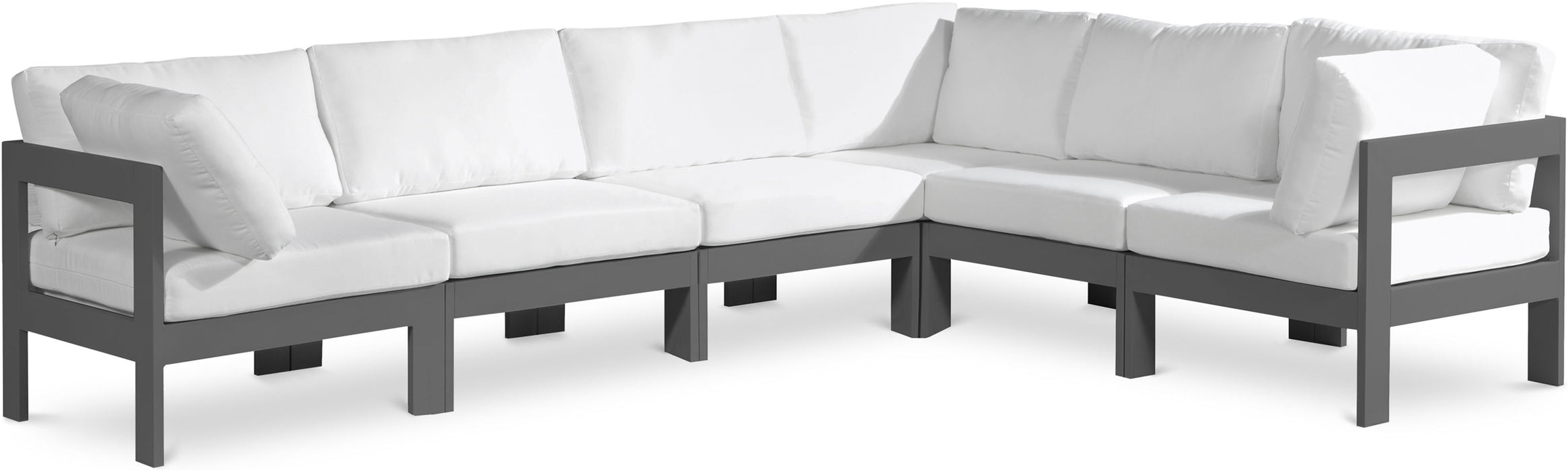Nizuc - Outdoor Patio 6 Piece Modular Sectional With Gray Frame - Simple Home Plus