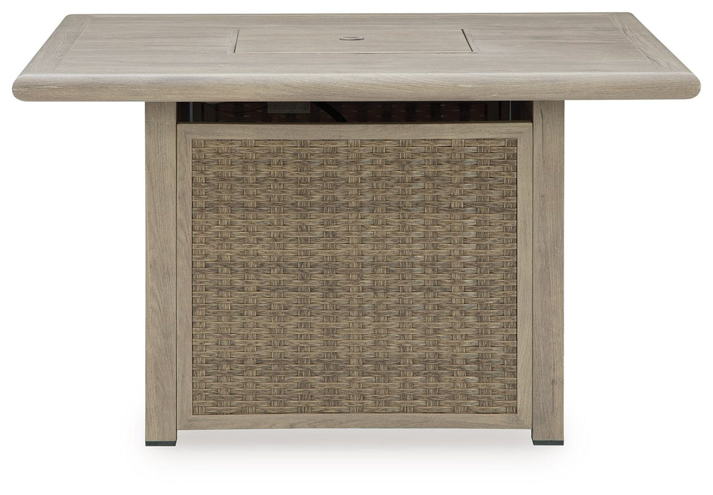 Cliff Trails - Beige - Square Fire Pit Table - Simple Home Plus