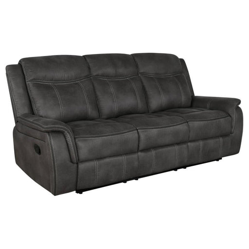 Lawrence - Upholstered Padded Arm Reclining Sofa - Charcoal - Simple Home Plus