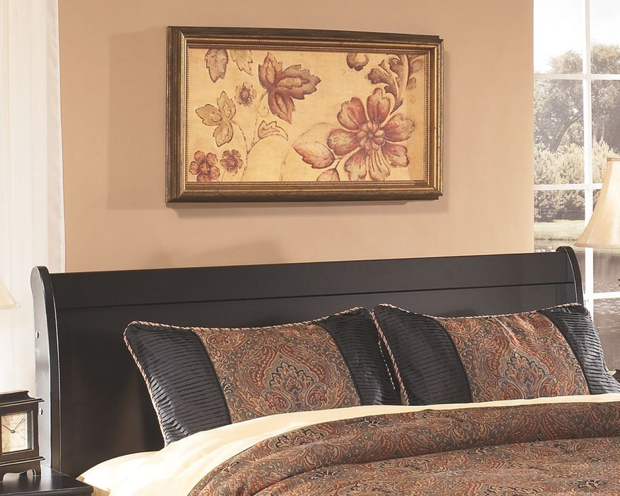 Huey Vineyard - Black - Queen Sleigh Headboard - Simple Home Plus
