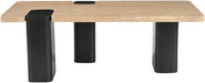 Ravenna - Genuine Travertine Top And Oak Wood Base Table - Simple Home Plus