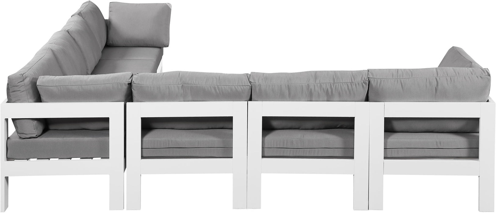 Nizuc - Outdoor Patio 7 Piece Modular Sectional With White Frame - Simple Home Plus