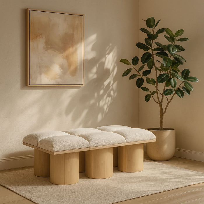 Pavilion - 6 Piece Modular Bench With Natural Base - Simple Home Plus
