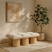 Pavilion - 6 Piece Modular Bench With Natural Base - Simple Home Plus