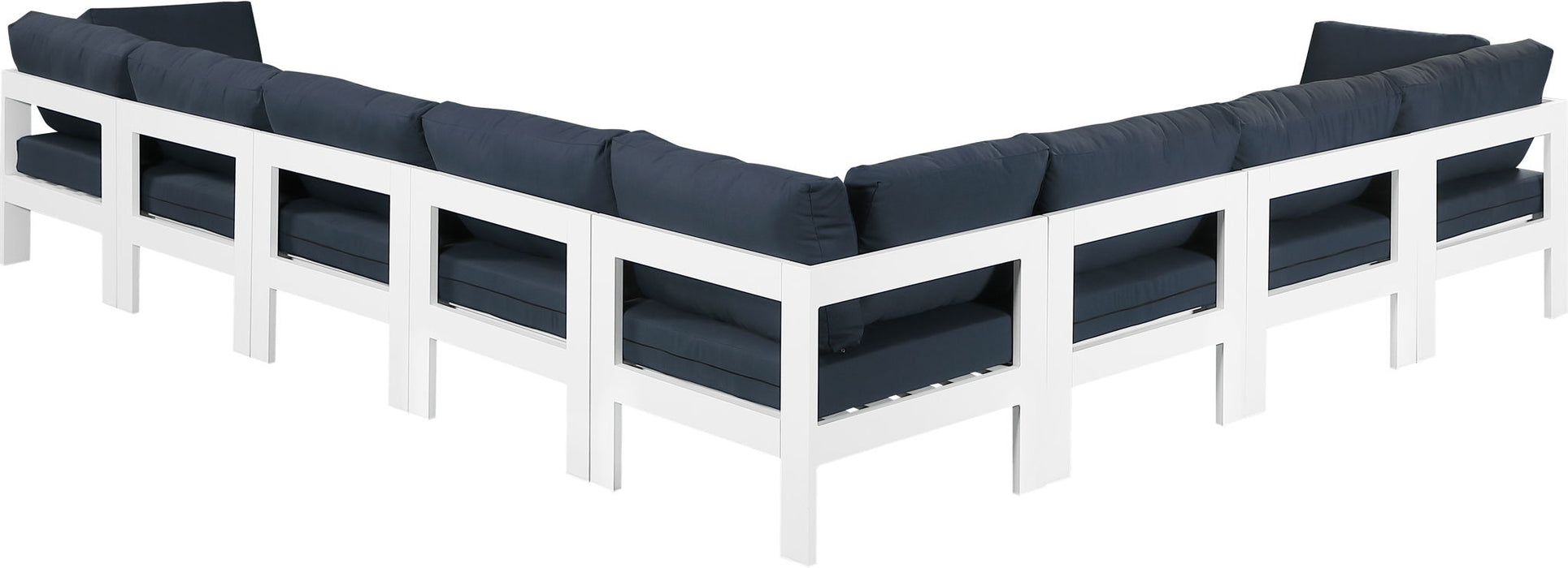 Nizuc - Outdoor Patio 8 Piece Modular Sectional With White Frame - Simple Home Plus