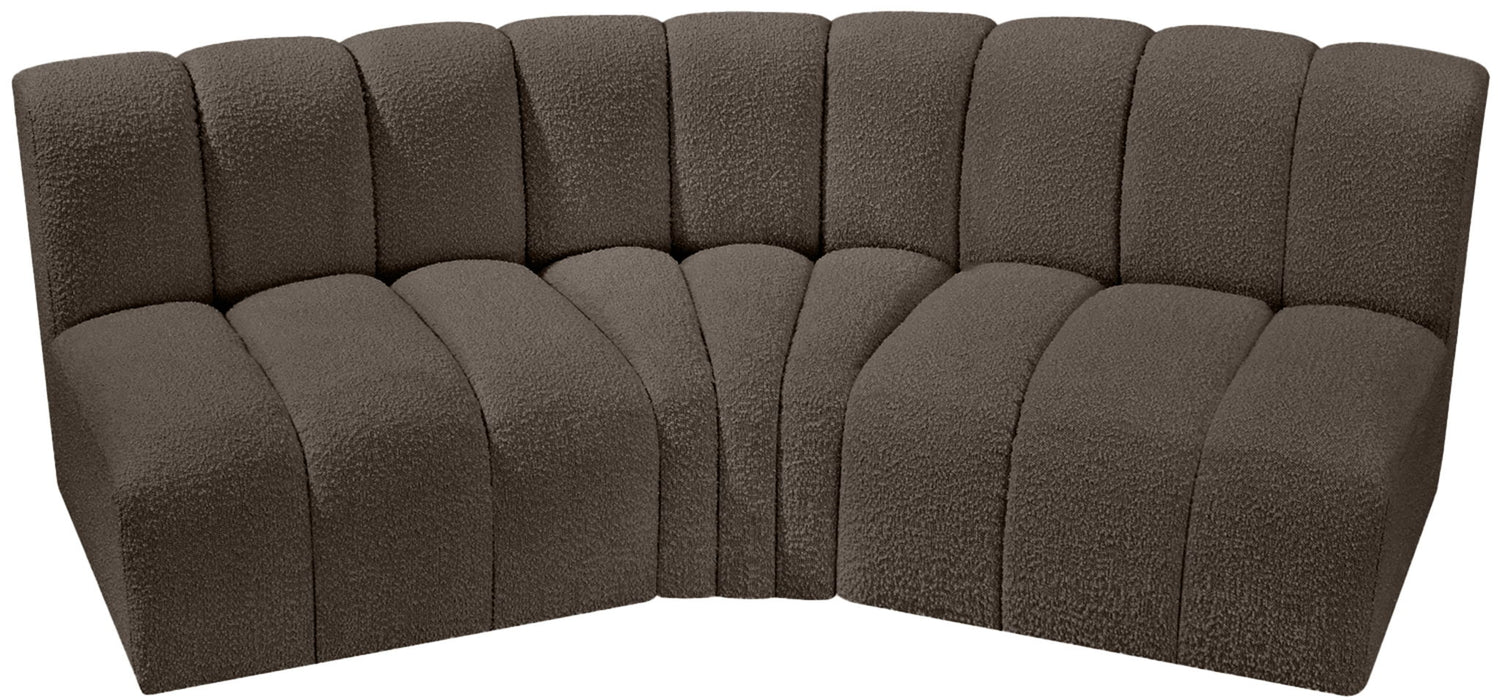 Arc - Boucle Fabric 3 Piece Modular Corner Sofa - Simple Home Plus