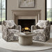 Brianne - Slub Weave Wide Seat Swivel Arm Chair - Multi - Simple Home Plus