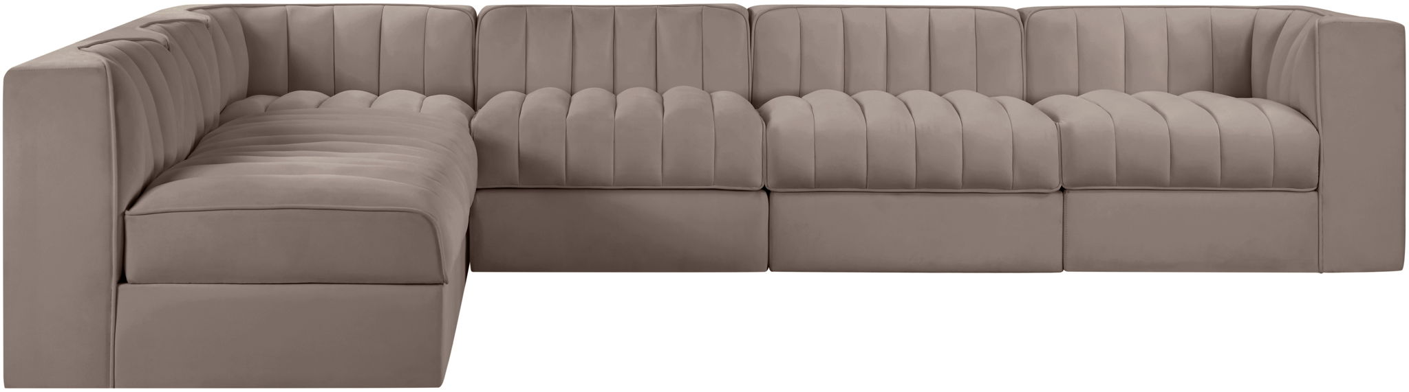 Rummi - Velvet Performance Fabric Upholstered 6 Piece Modular Sectional - Simple Home Plus