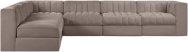 Rummi - Velvet Performance Fabric Upholstered 6 Piece Modular Sectional - Simple Home Plus