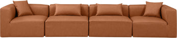 Cube - Modular 4 Piece Sofa - Cognac - Simple Home Plus