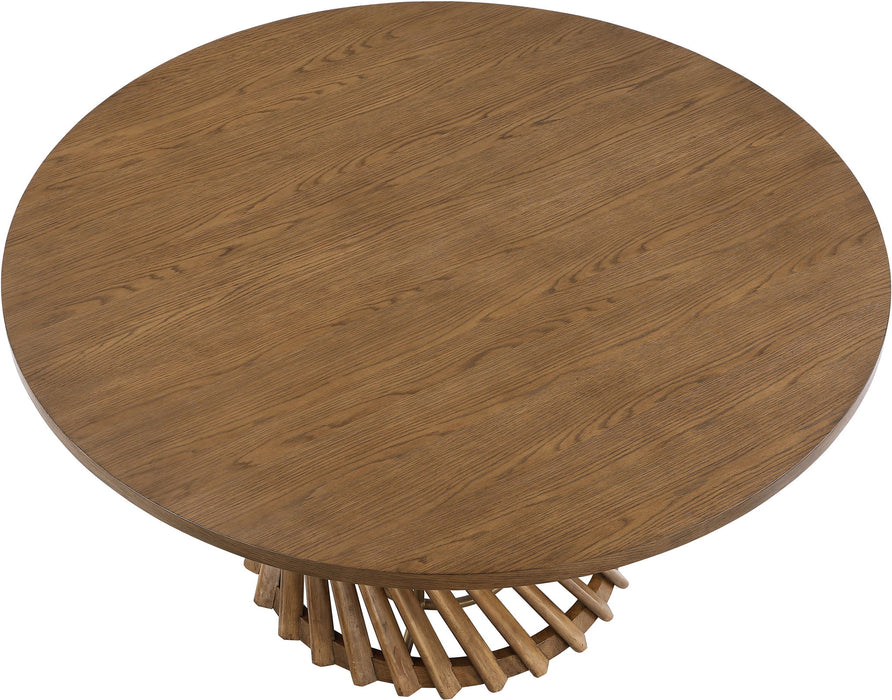 Hexon - 60" Oak Veneer And Solid Wood Dining Table - Brown