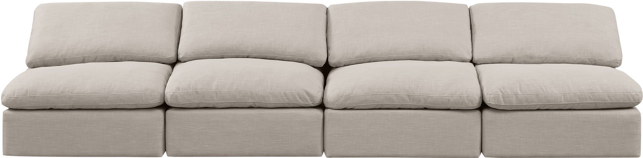 Indulge - Linen 4 Seat Modular Armless Sofa - Simple Home Plus