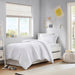 Logan - Twin/Twin Long Striped Duvet Set - White - Simple Home Plus