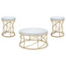 Elise - Round Mirror Top Coffee Table Set - Simple Home Plus