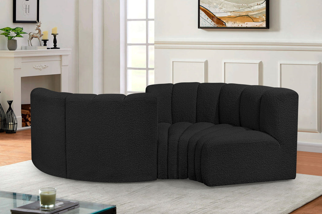 Arc - Boucle Fabric 4 Piece Curved Modular Sofa - Simple Home Plus