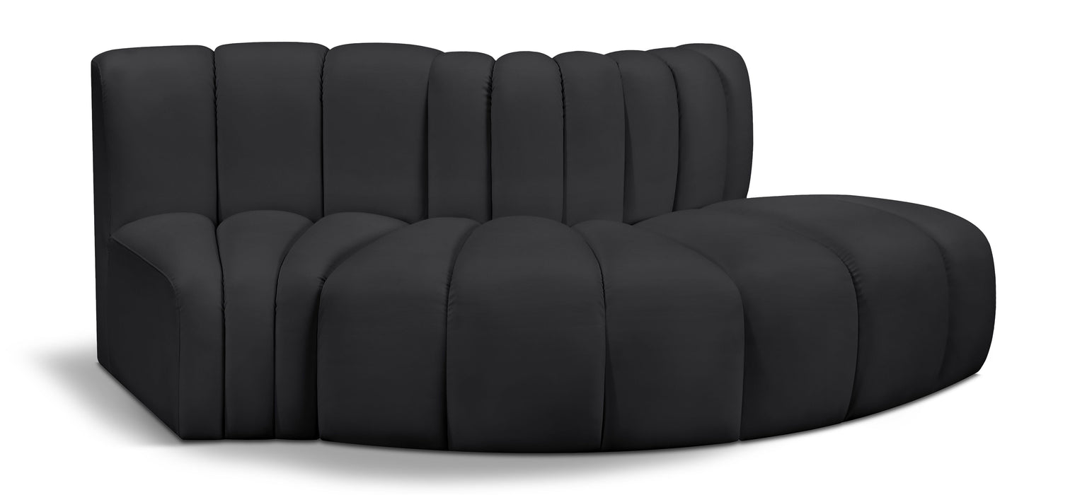 Arc - Faux Leather 3 Piece Modular Sofa - Simple Home Plus