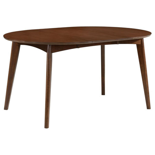 Jedda - Oval Extension Leaf Dining Table - Dark Walnut - Simple Home Plus