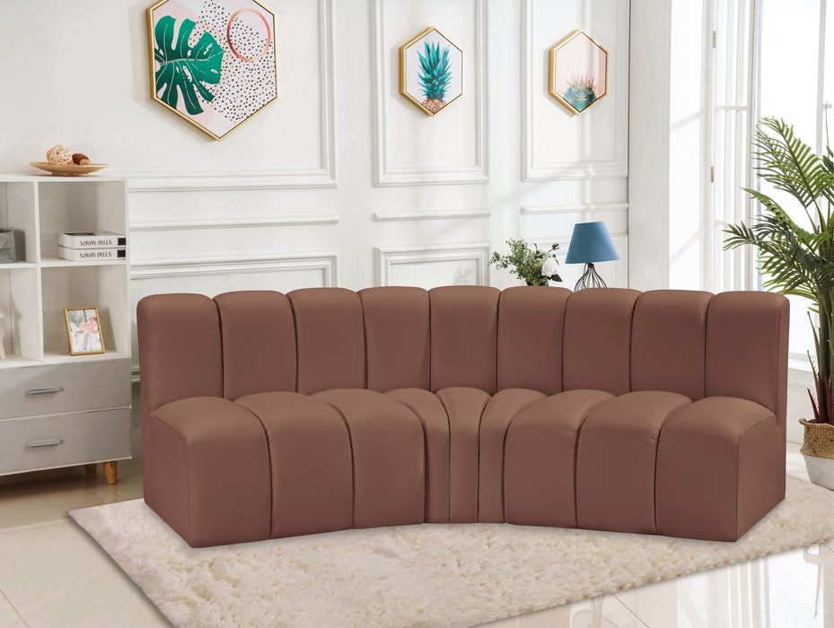 Arc - Faux Leather 3 Piece Modular Corner Sofa - Simple Home Plus