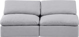 Indulge - Linen 2 Seat Modular Armless Sofa - Simple Home Plus