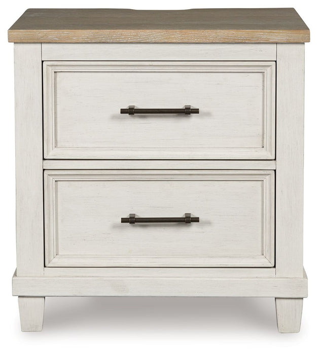 Shaybrock - Antique White / Brown - Two Drawer Night Stand - Simple Home Plus