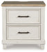 Shaybrock - Antique White / Brown - Two Drawer Night Stand - Simple Home Plus