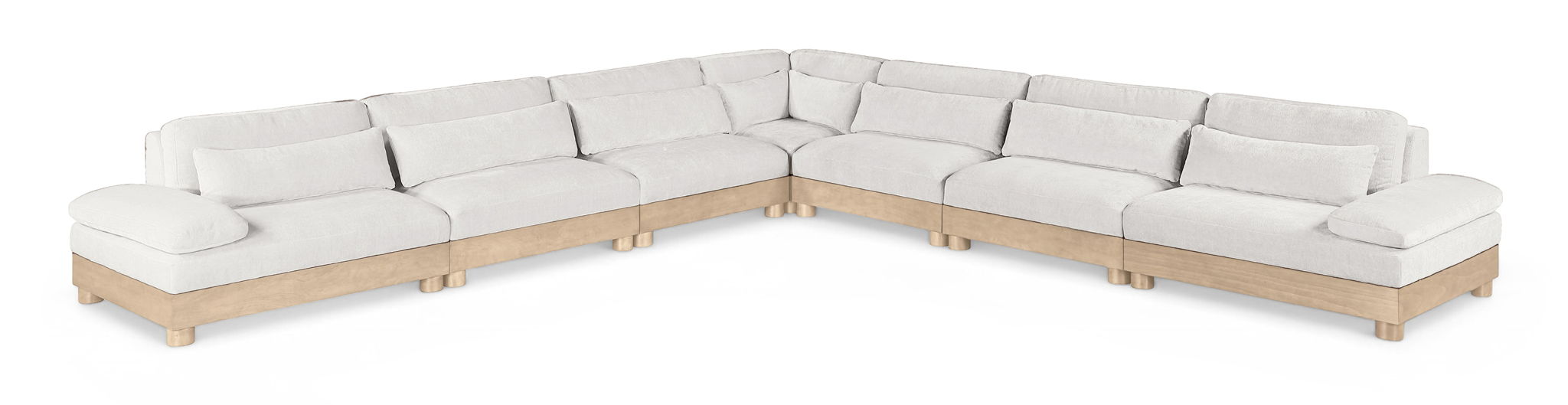Turin - Chenille Fabric Upholstered Modular Sectional - White - Simple Home Plus