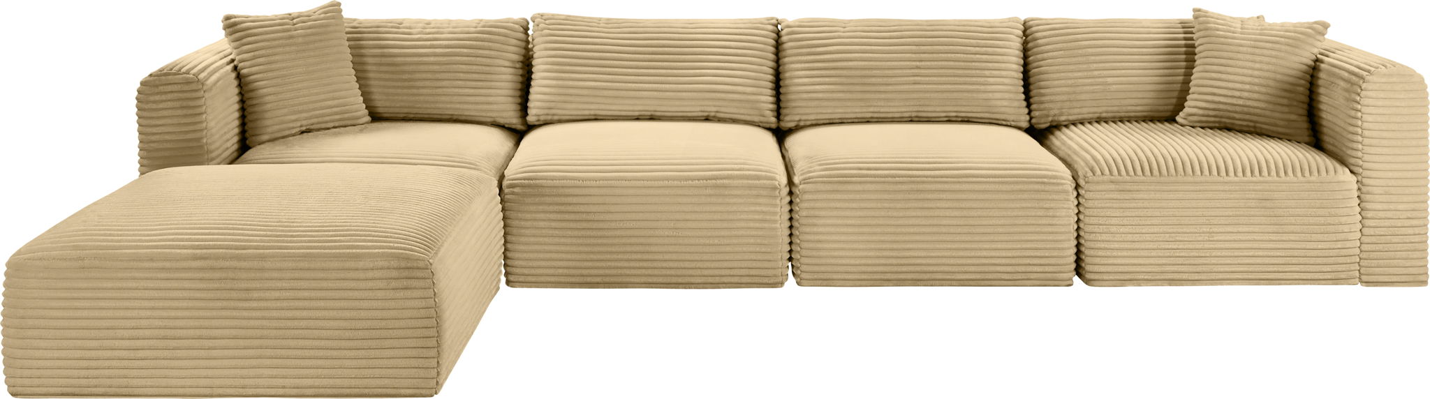 Shaggy - 5 Piece Modular Sectional With Ottoman - Simple Home Plus