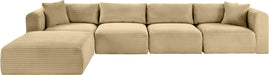 Shaggy - 5 Piece Modular Sectional With Ottoman - Simple Home Plus