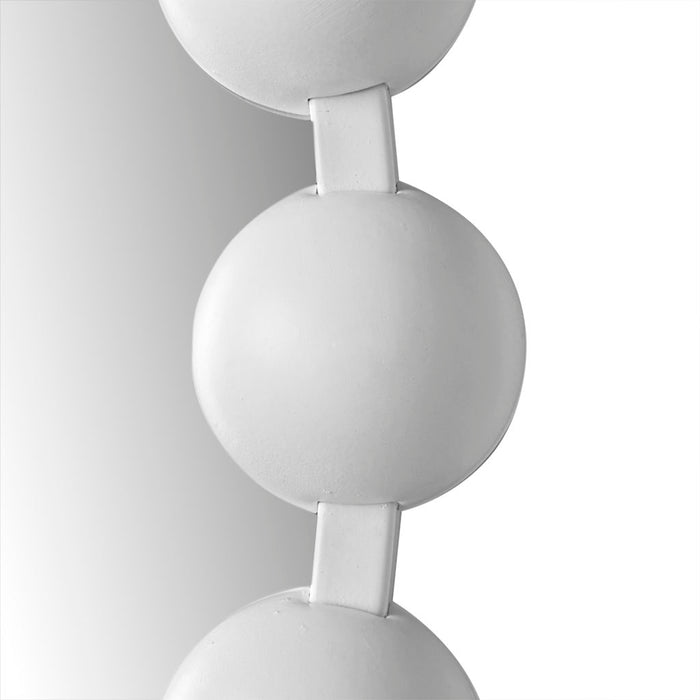 Marlowe - Beaded Round Wall Mirror - White - Simple Home Plus