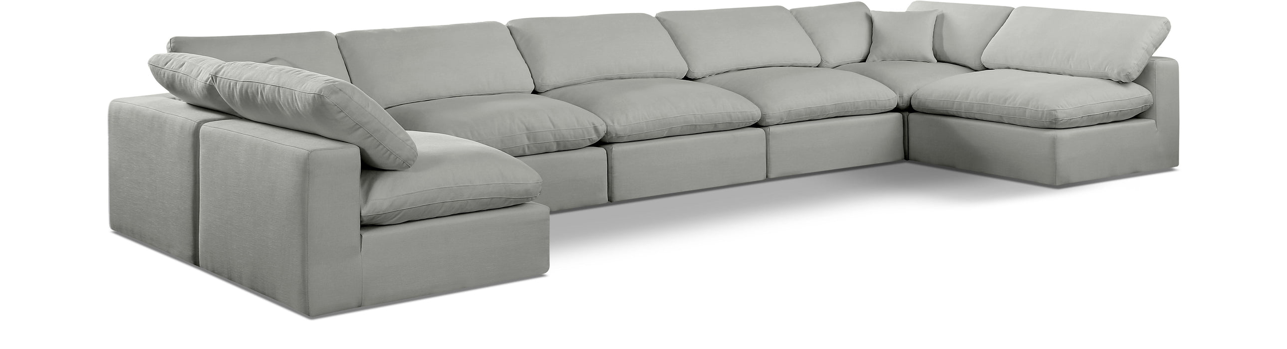Comfy - 7 Piece Linen Modular Armless Sectional - Simple Home Plus