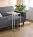 Stella - Glass Top C-Shaped Sofa Side Table - Chrome - Simple Home Plus