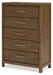 Cabalynn - Light Brown - Five Drawer Chest - Simple Home Plus