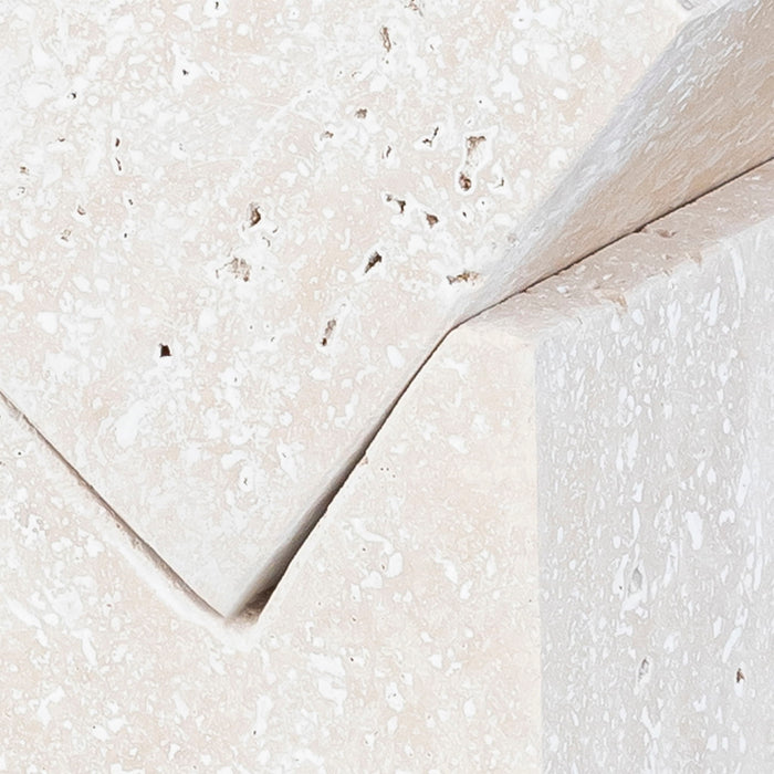 Quad - Travertine Decorative Cube - Natural - Simple Home Plus