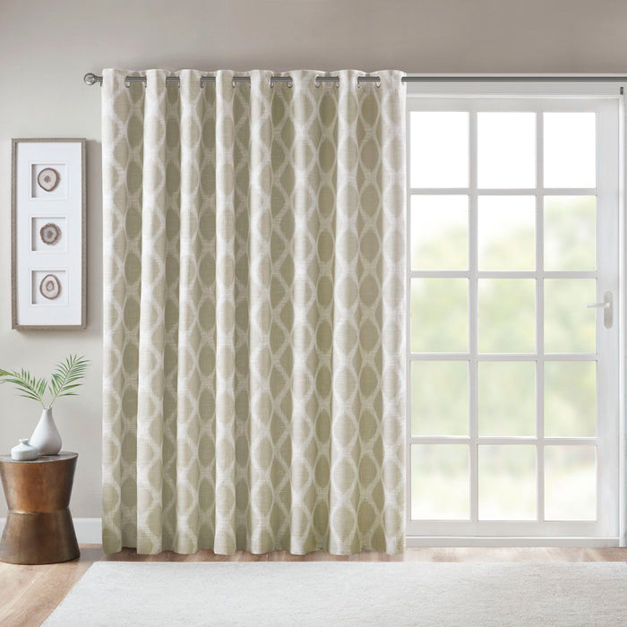 Blakesly - Printed Ikat Blackout Patio Curtain - Taupe - Simple Home Plus