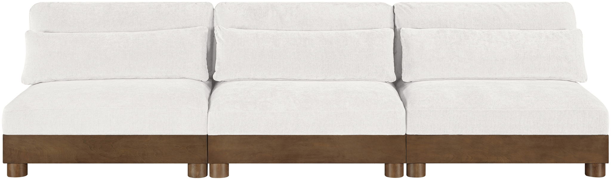 Turin - Chenille Fabric Upholstered Modular Sectional - Cream - Simple Home Plus