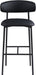 Lupita - Vegan Leather Upholstered Bar Stool With Matte Black Frame (Set of 2) - Simple Home Plus